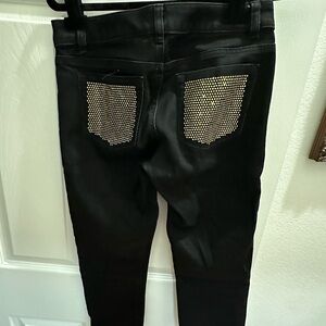 Michael Kors, Black Gold Studded Women's Jeans capris Small